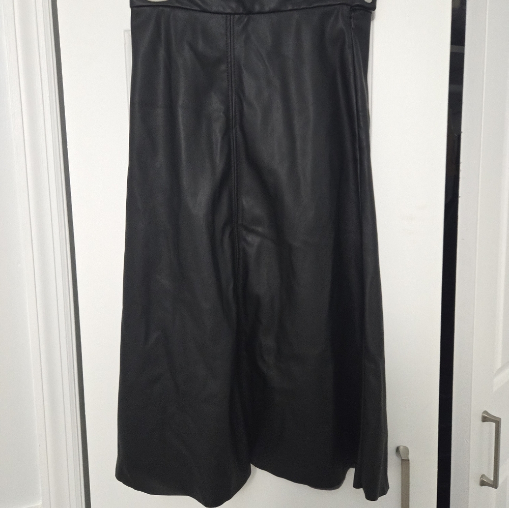 Vegan Leather Midi Skirt - Picture 2 of 2